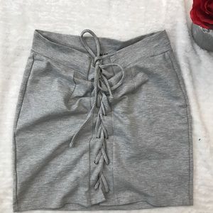 Grey tie skirt