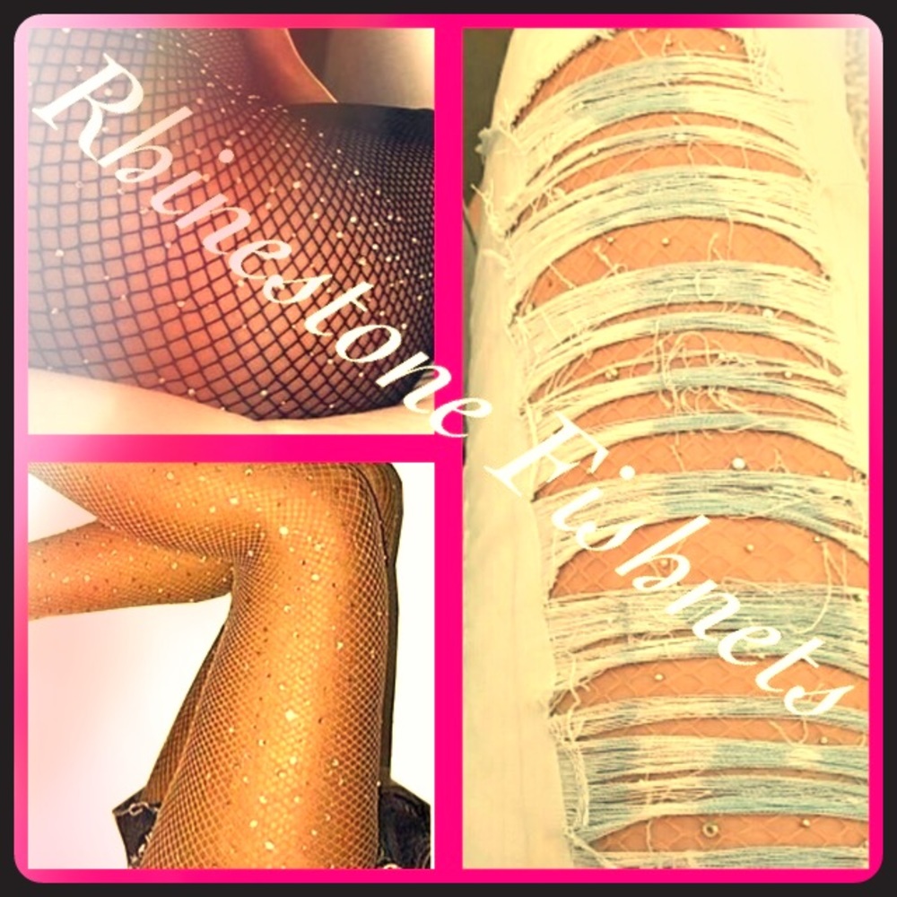 Rhinestone Fishnet Tights