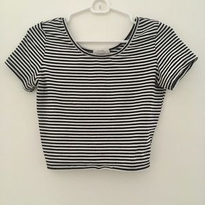 Striped form fitting crop top
