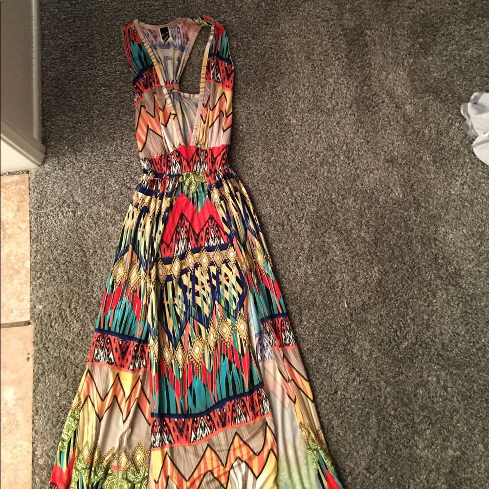 Double thigh high slit maxi dress