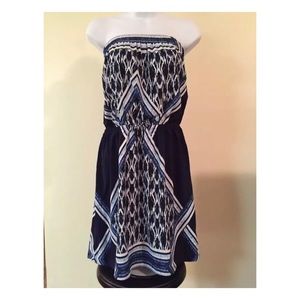 New WT Express Women's Dress Blue White , Size L