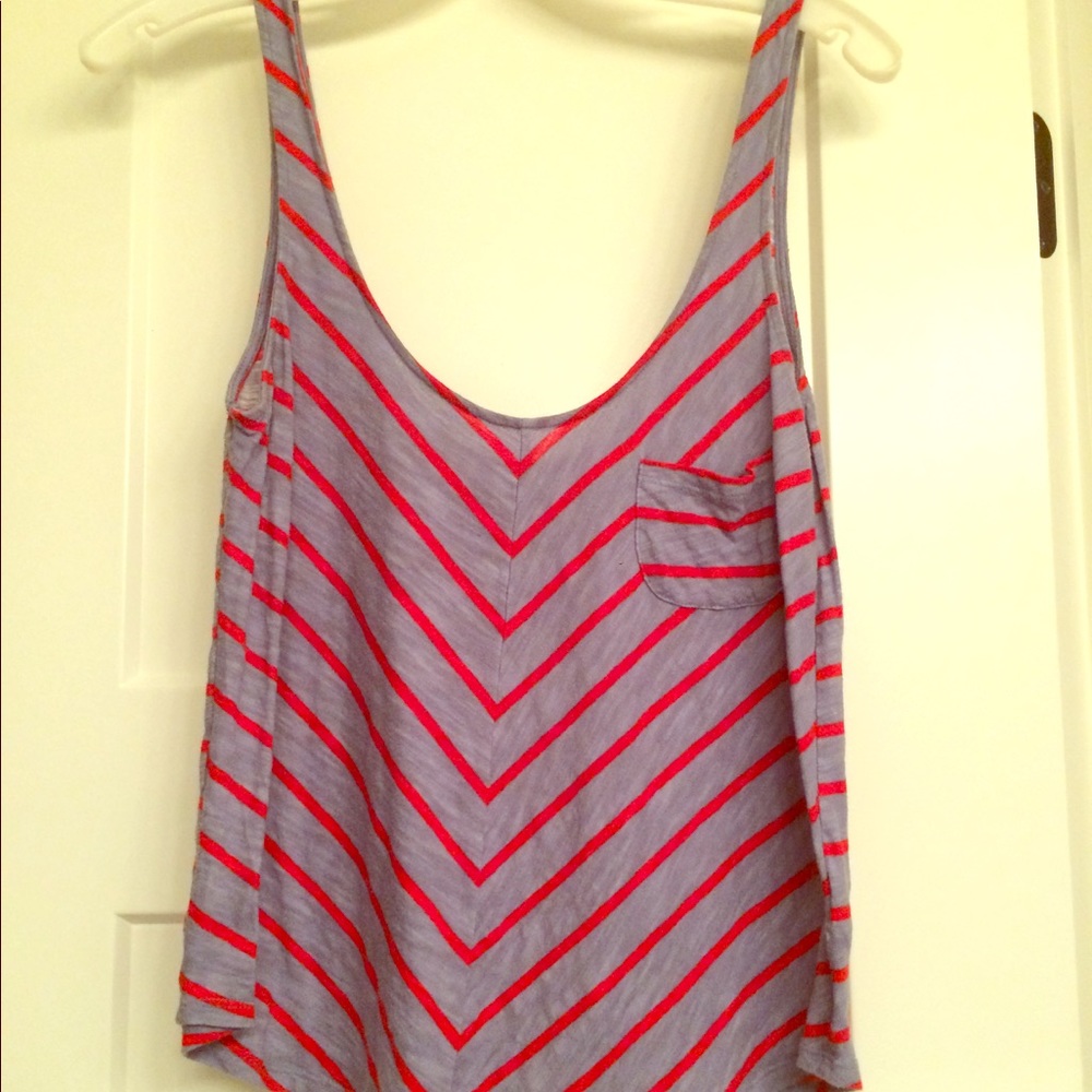 Striped tank with pocket detail