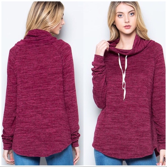 Cowl Neck Long Sleeve Sweater - Picture 2 of 5