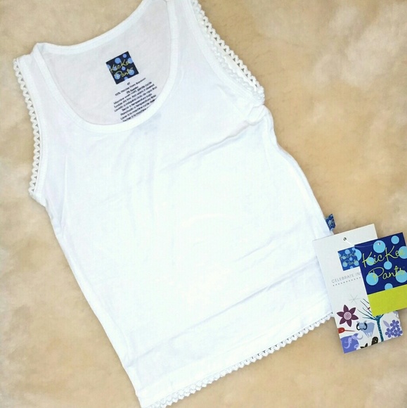 Kickee Pants Scalloped Edge Tank - Natural White - Picture 1 of 1