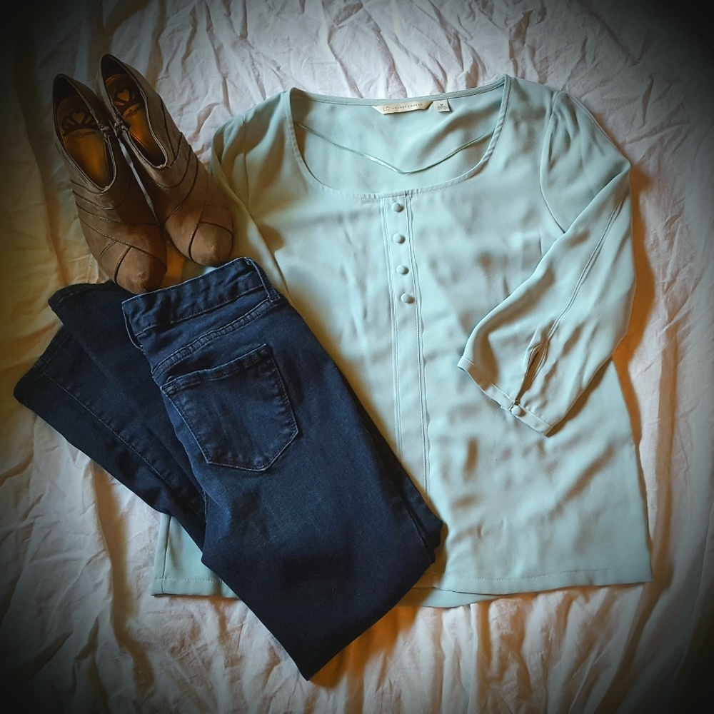 Lauren Conrad Seafoam Top