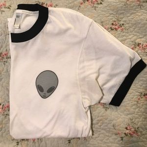 AMERICAN APPAREL | Alien Decal Ringer Tee