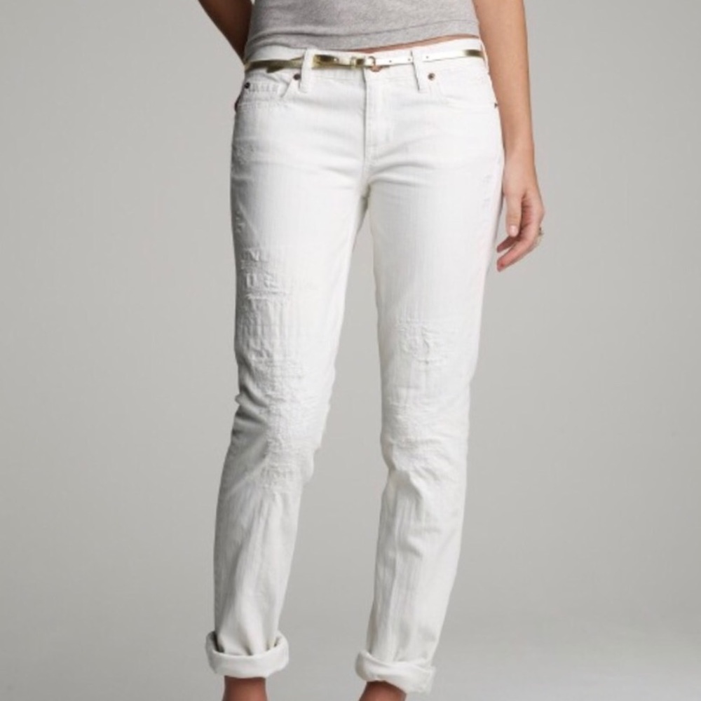 Vintage J.Crew white distressed matchstick jeans