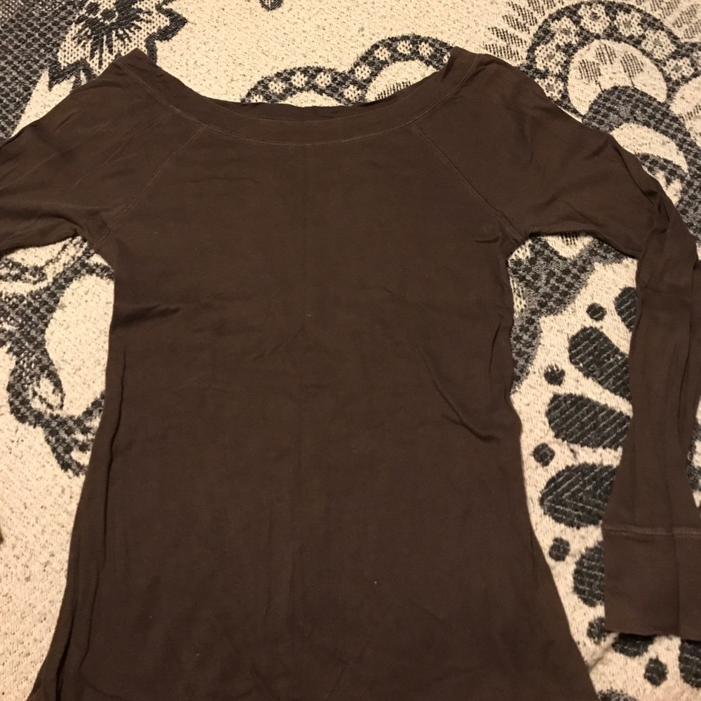 Women's Brown Boatneck Tee