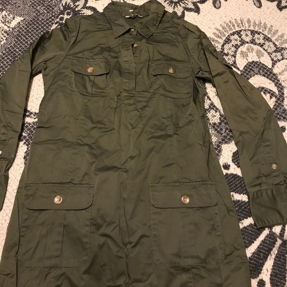 Women's dress. Olive green.