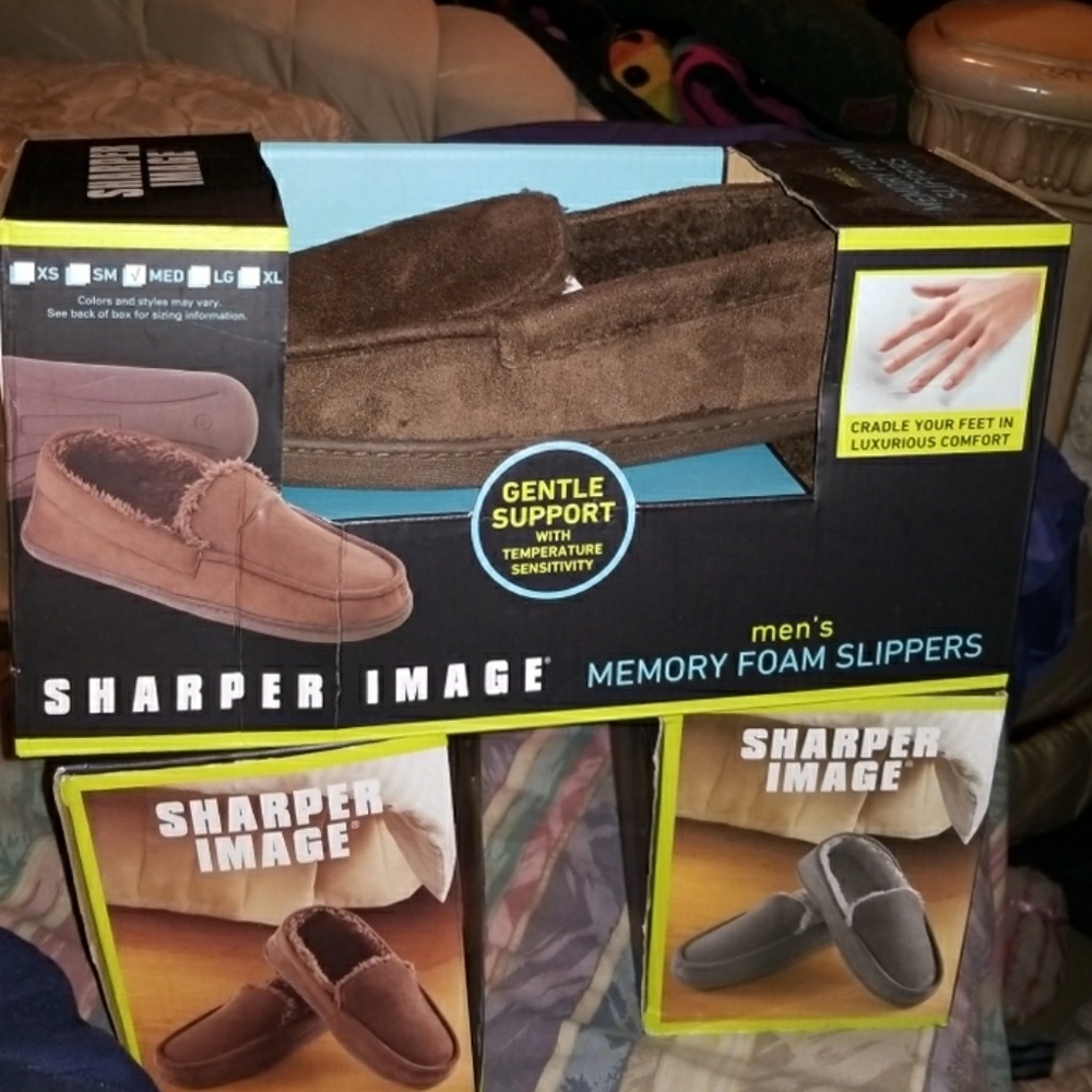 Sharper image memory foam slippers
