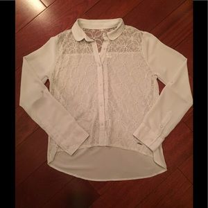 Floral Lace Button Up Blouse