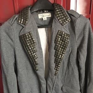 ⛓Grey studded cotton blazer⛓