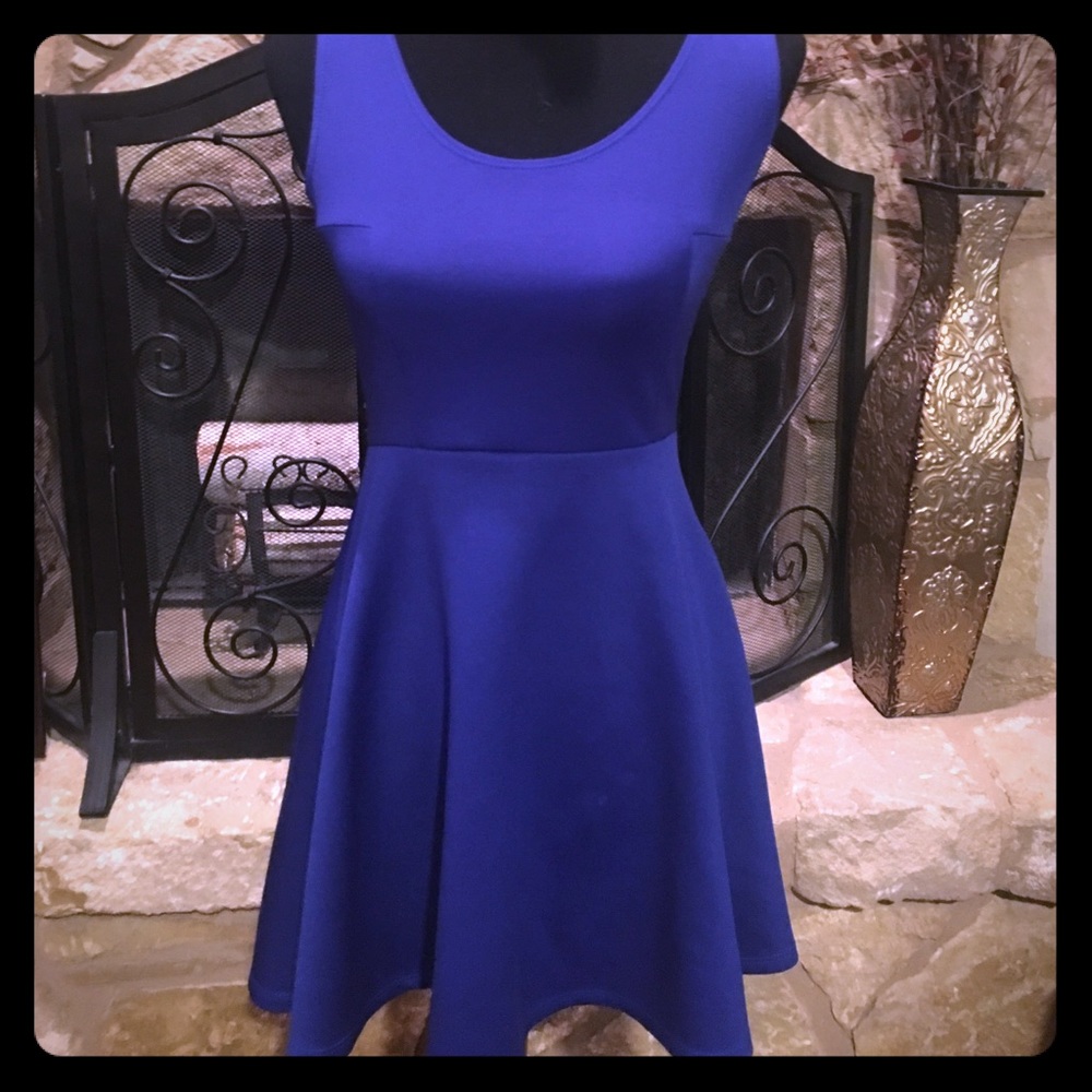 Vibe royal blue skater dress