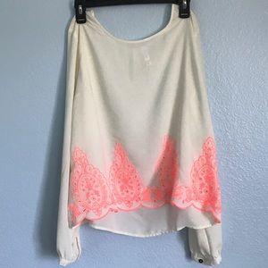 XHILARATION Long-Sleeved Sheer Top
