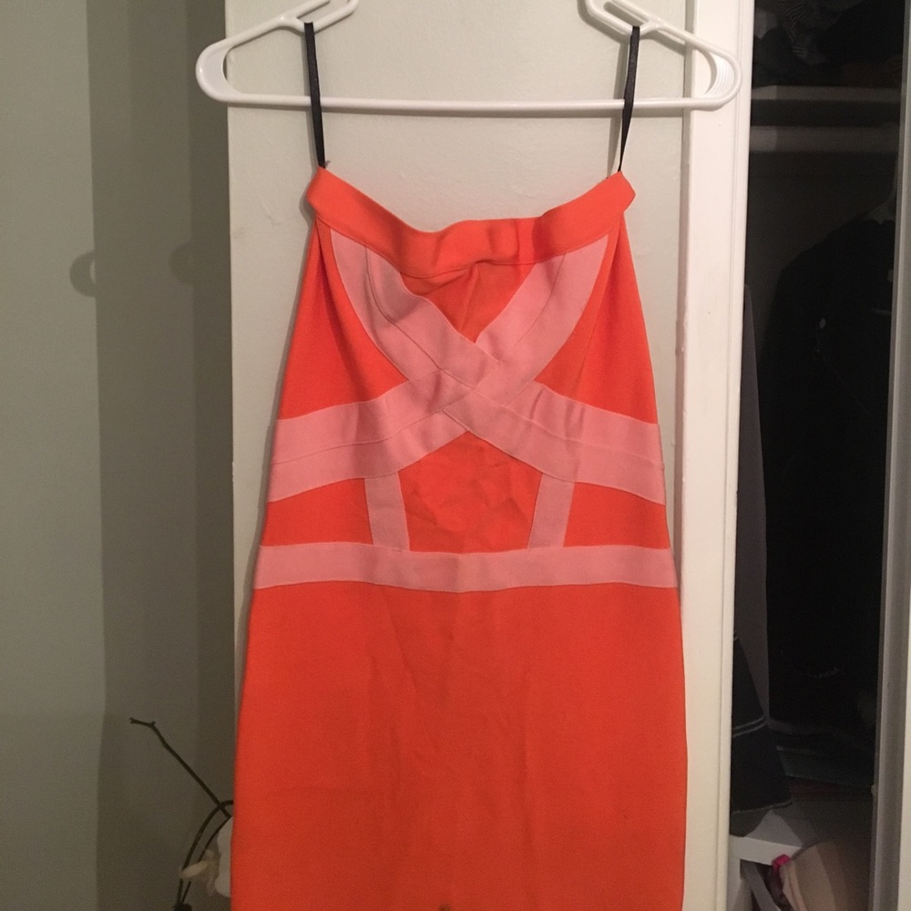 Orange bandage dress