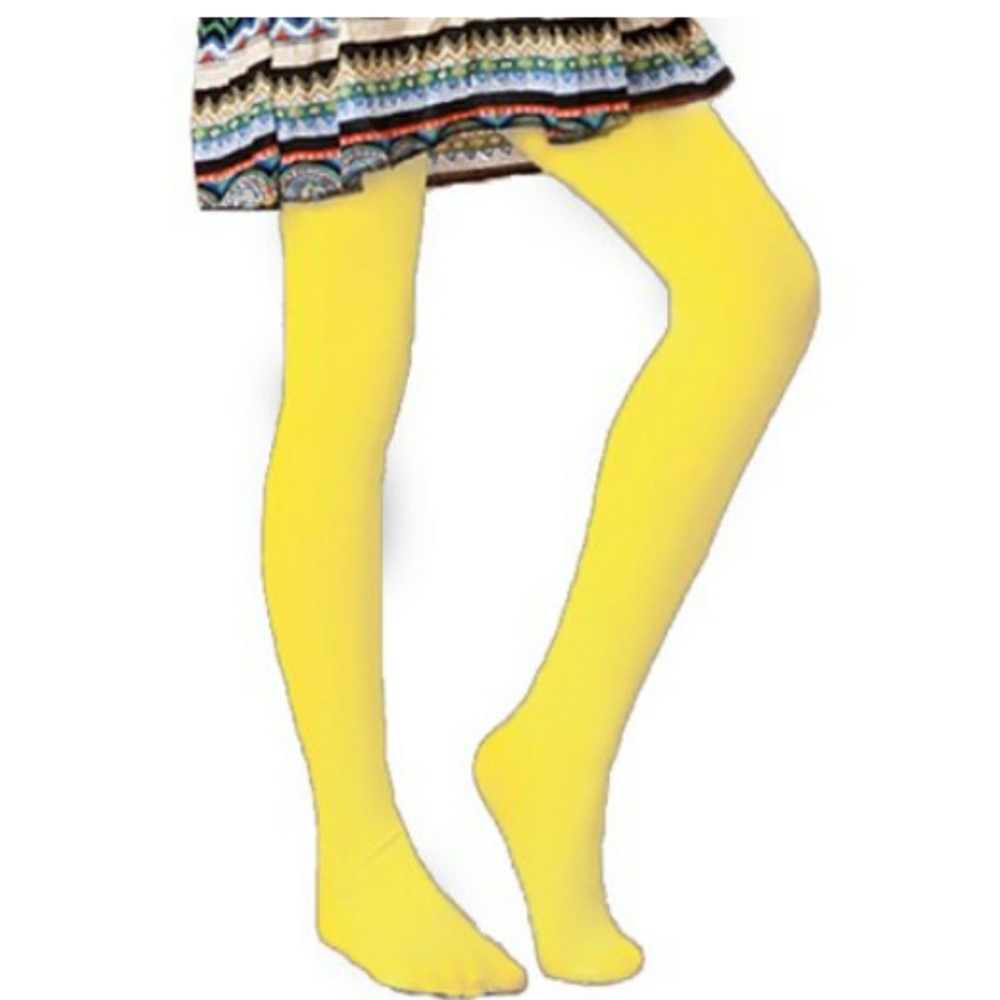 Girl's fashion footed tights yellow