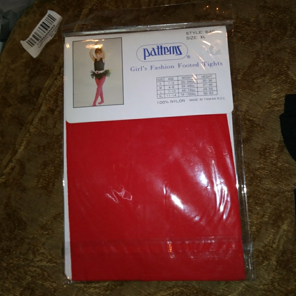 Girl's fashion footed tights RED - Picture 2 of 3