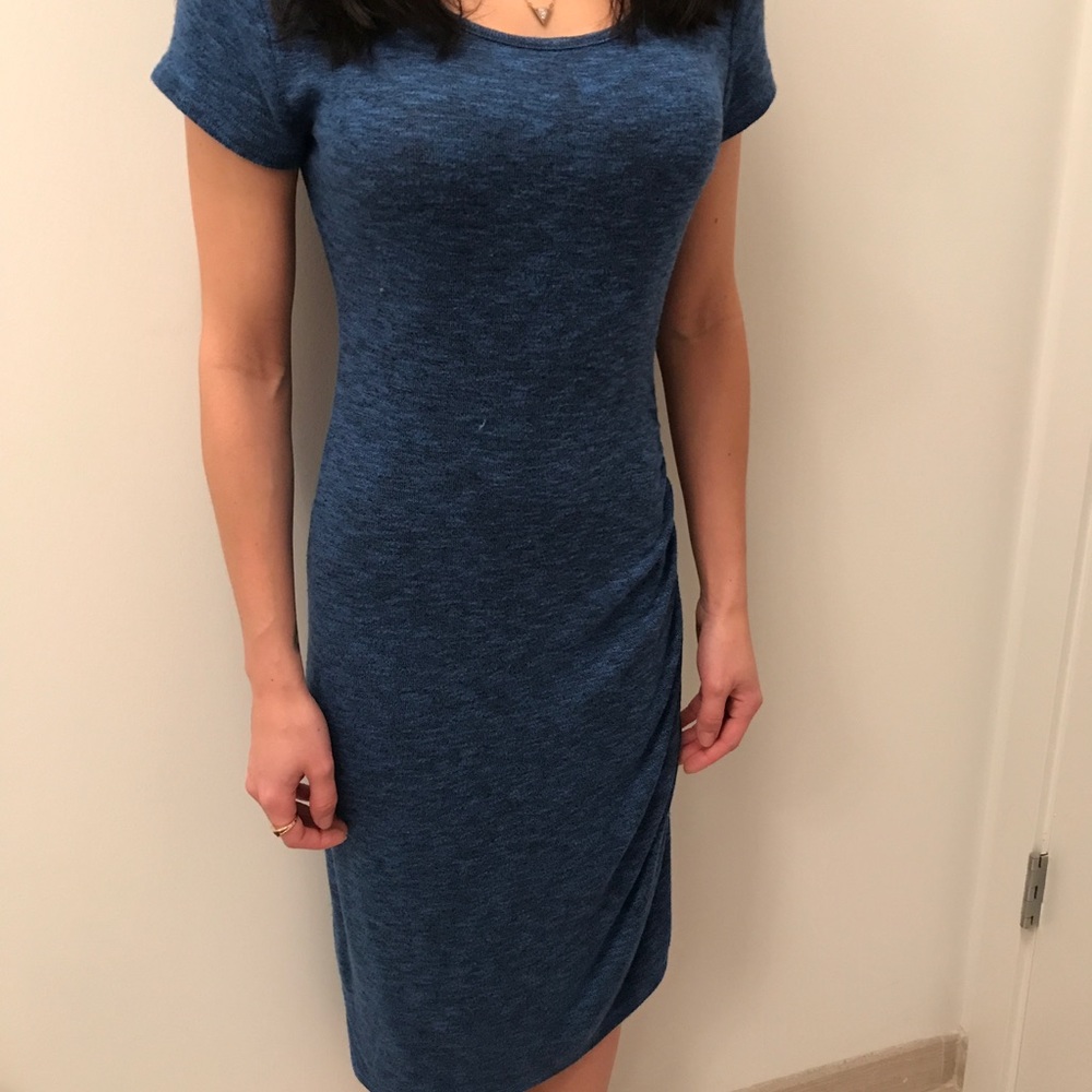 Blue sweater dress