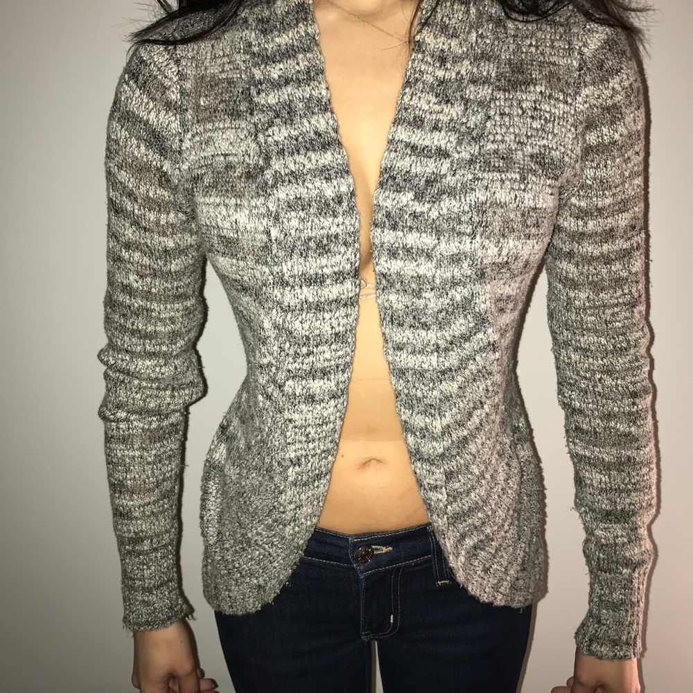 Grey & White cardigan