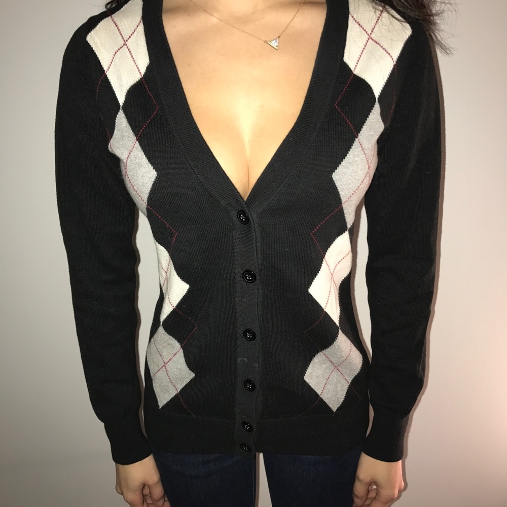 Argyle detail cardigan