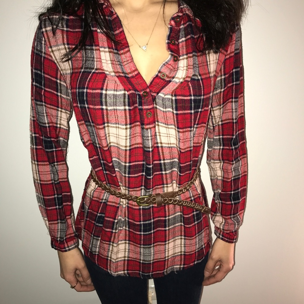 Plaid long top