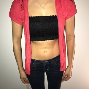 Bright pink/orange cardigan