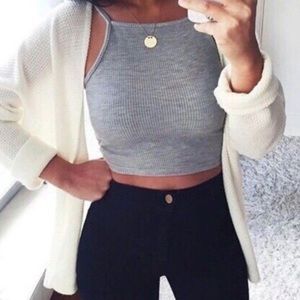 la hearts grey halter top