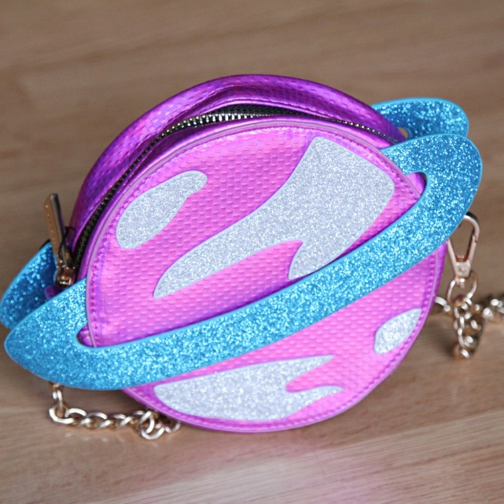 SkinnyDip glitter holographic planet purse