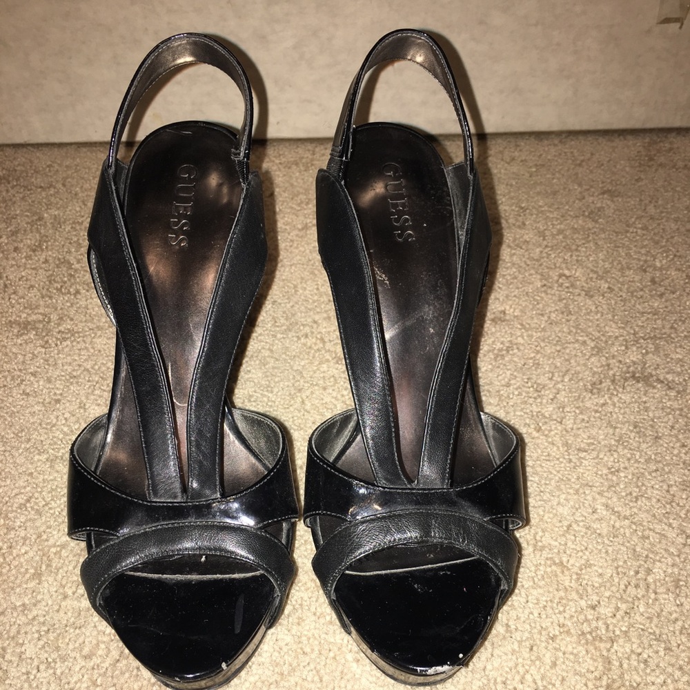 Black strapping Guess heels