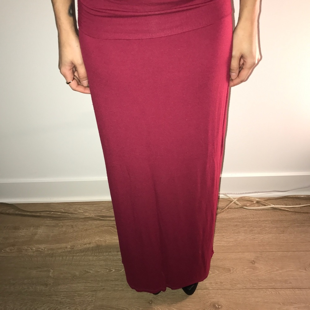 Maroon maxi skirt