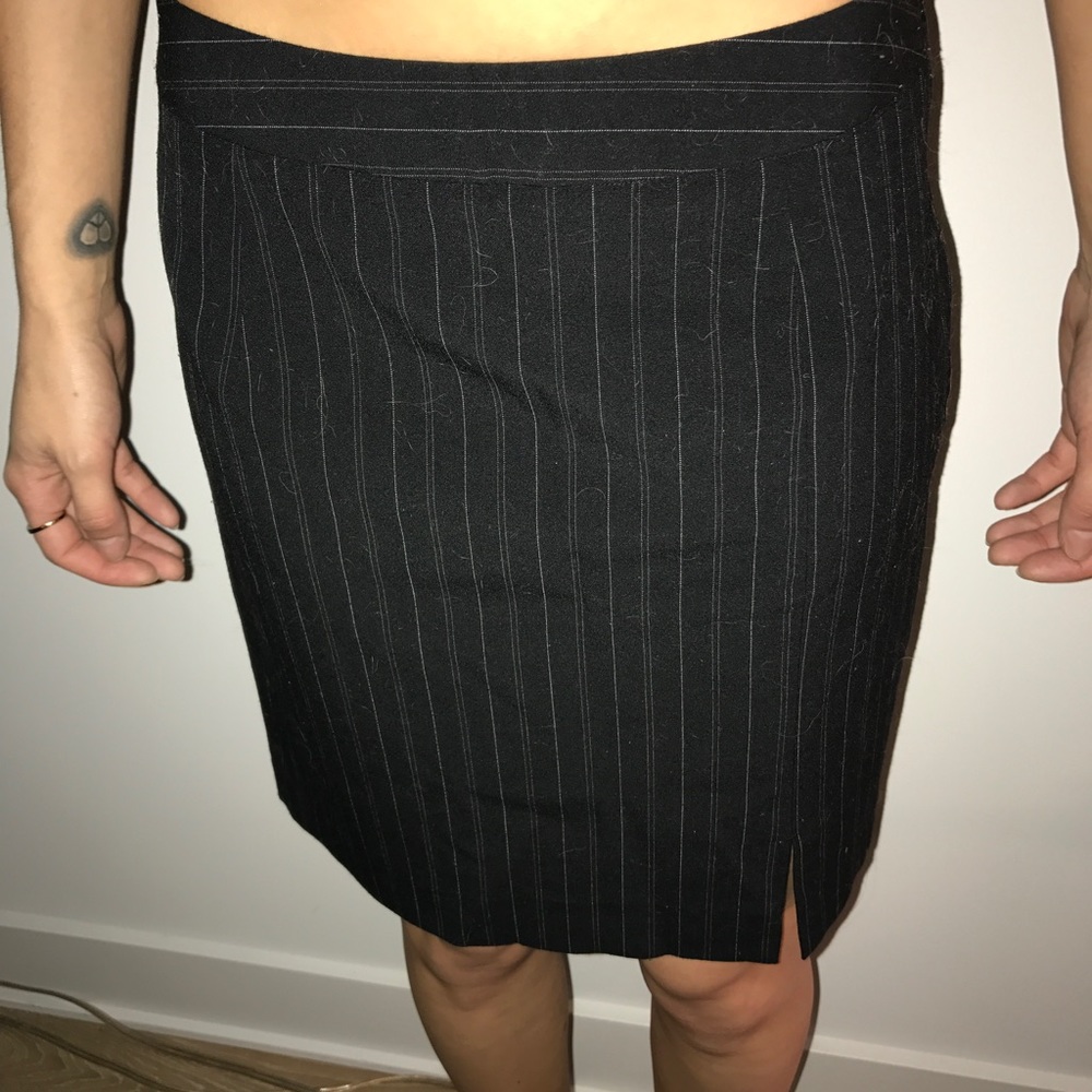 Black pin stripe skirt