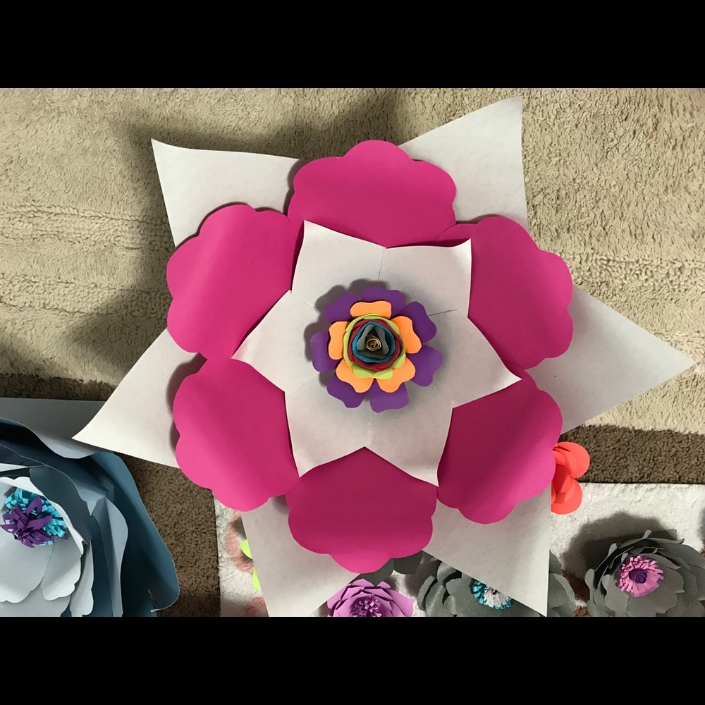 Paper flowers backdrop