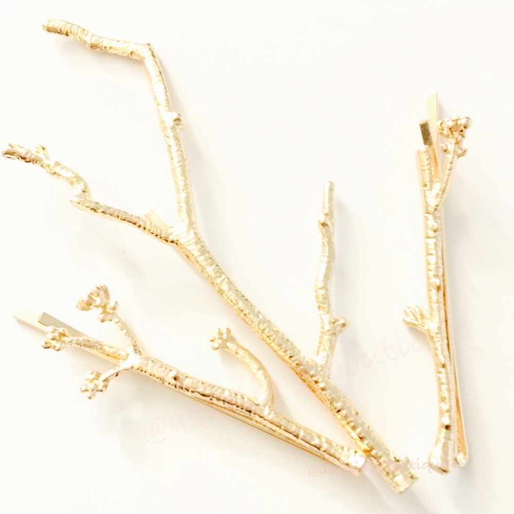 New 3 Pc Fall Boho Branch Goddess Hair Pin - Picture 2 of 2