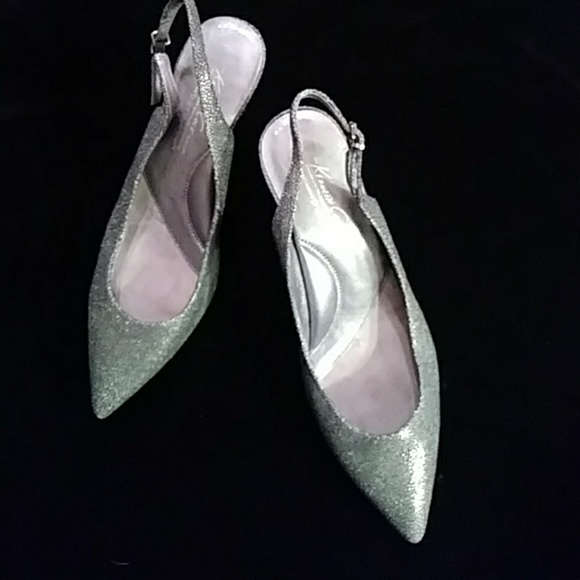 Kennith Cole NewYork SilverEdition slingbacks-sz 7 - Picture 1 of 8