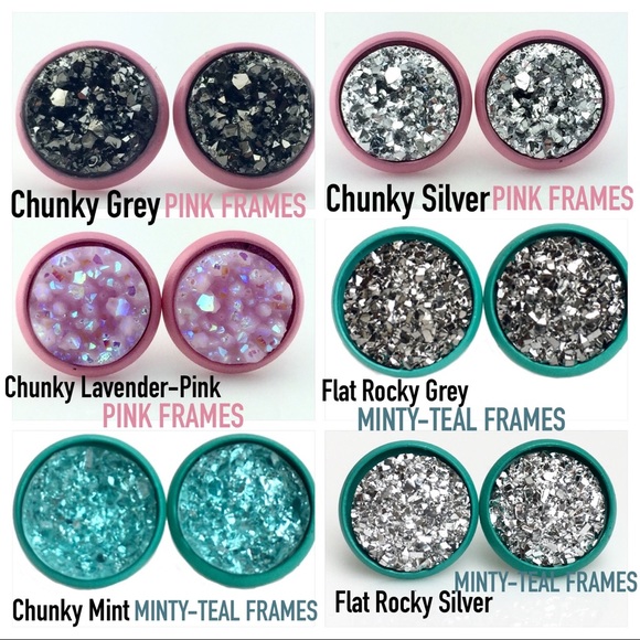 3 for 15🎀 faux druzy color frame earrings - Picture 5 of 7