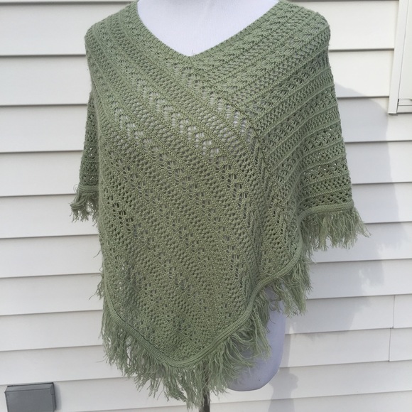 The Great American Sweater Co crochet knit poncho - Picture 2 of 4