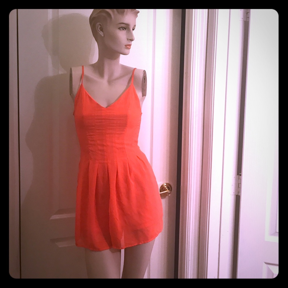 Coral Chiffon Romper