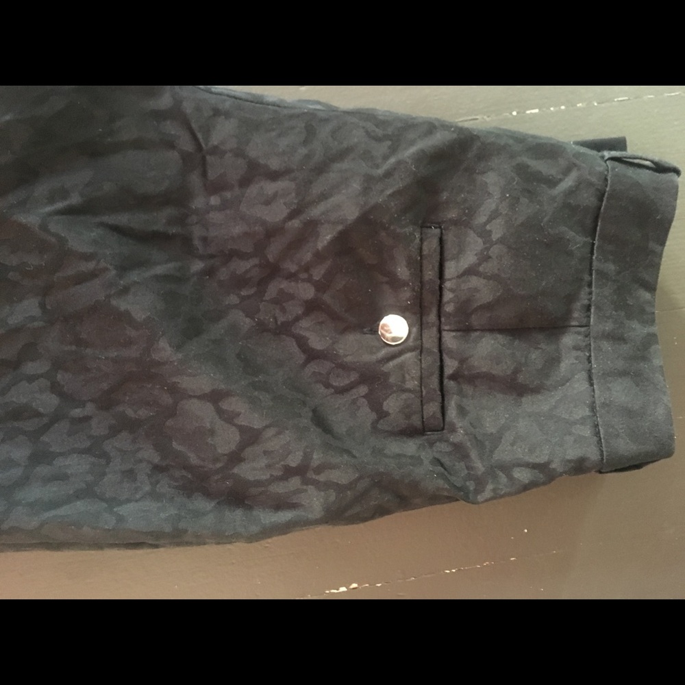 Black patterned black pants just in time for fall!