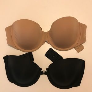 GAP convertible strapless bra (black & nude)