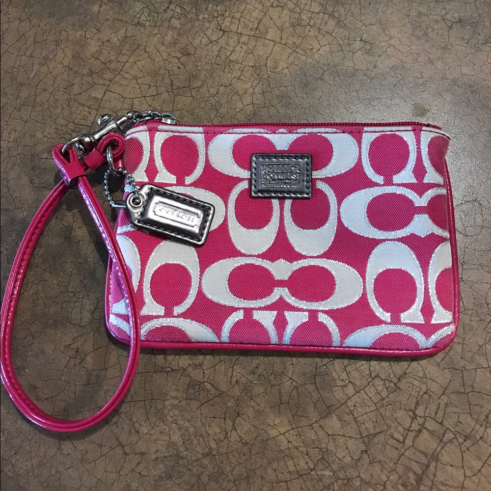 Pink Coach Wristlet