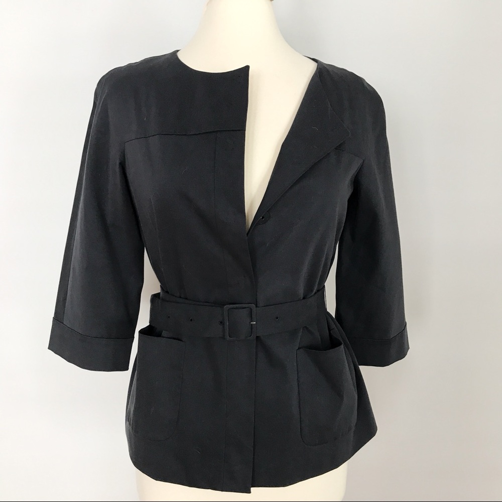 DkNY Button down Navy Blue Belted Blazer