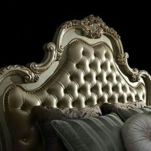 Gold Tufted King Bed