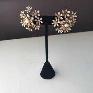 [Vintage] Weiss Flower Clip On Statement Earrings