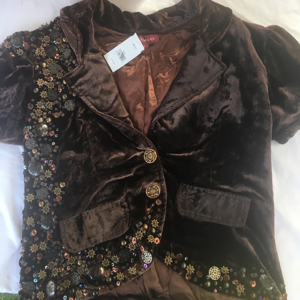 Joolay Velvet Beaded Blazer
