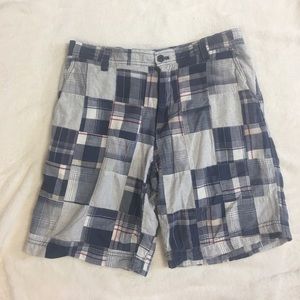 Blue plaid men's shorts