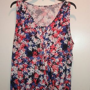 Crofts & Barrow Multi Colored Floral Tank 2X