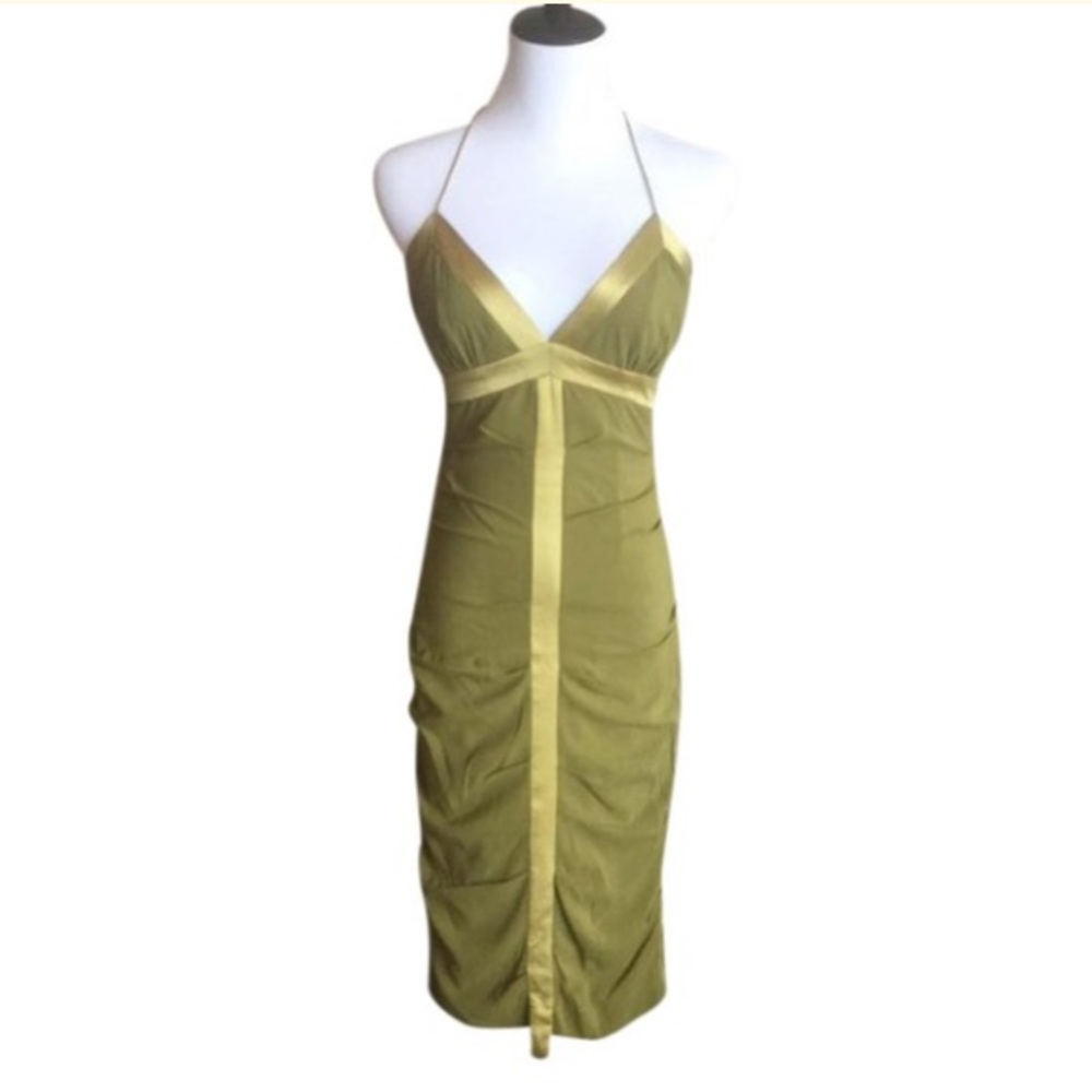 Nicole Miller Silk Ruched Cocktail Dress