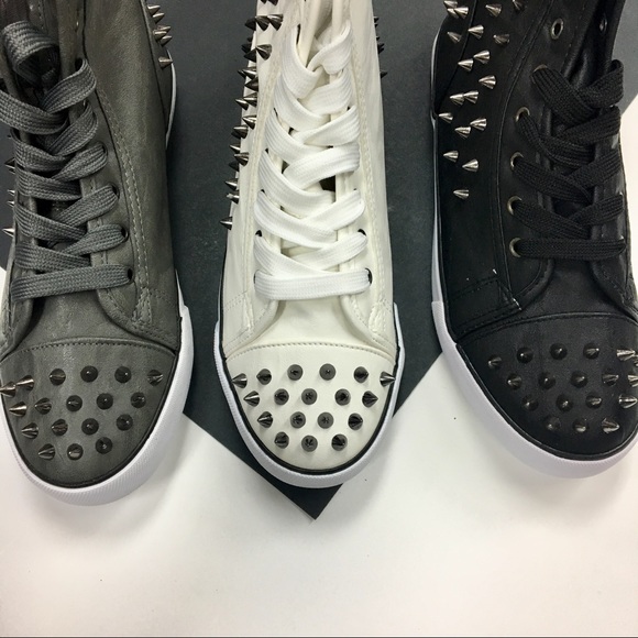 Grey spiked high top sneaker - Picture 4 of 6