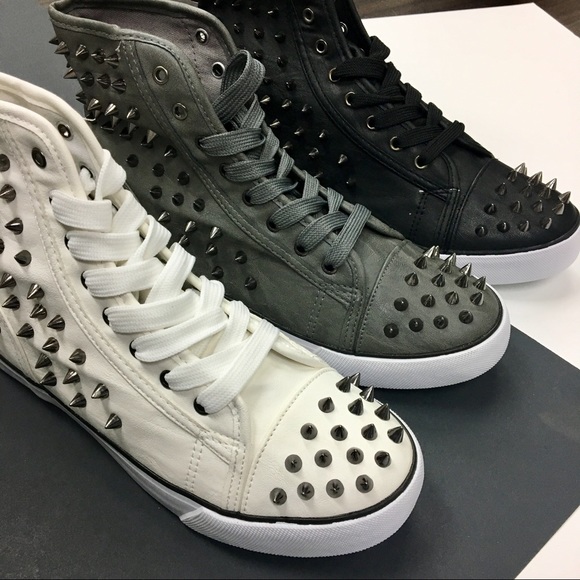 Grey spiked high top sneaker - Picture 5 of 6