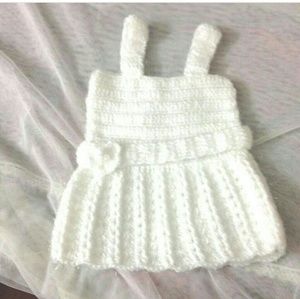 Handmade  Baby girls crochet dress with booties